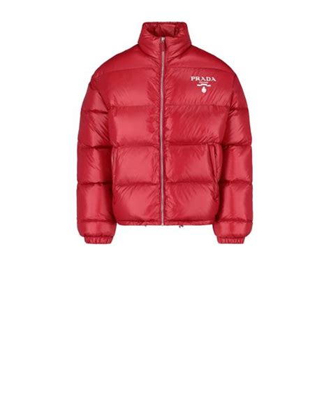 prada red blue down jacket